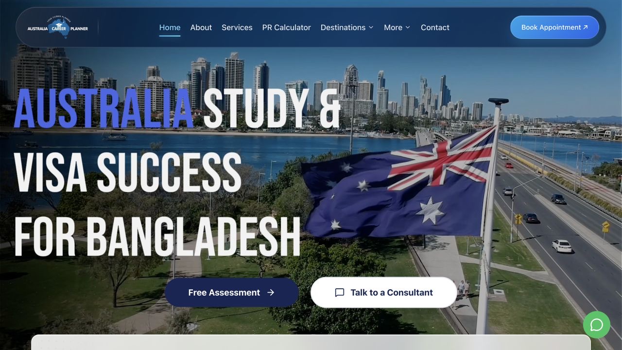 Website preview of Aus Planner