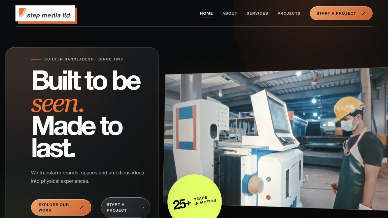 Website preview of Step Media